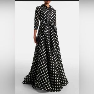 Carolina Herrera Appliqué Silk Trench Gown